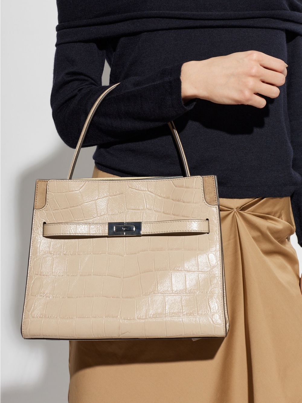 Tory Burch Small Lee Radziwill Embossed Double Bag $1,098